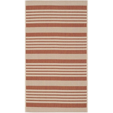 Safavieh 2 Ft. X 3 Ft. -7 In. Rectangle Indoor-Outdoor Courtyard- Terracotta And Beige- Machine Made Rug CY6062-241-2